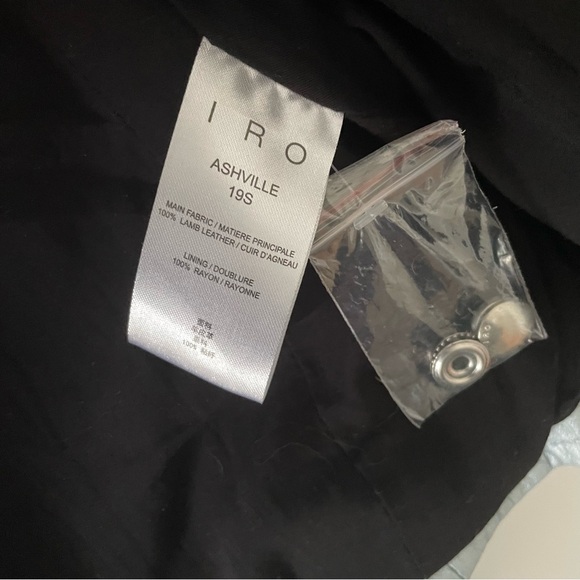 IRO Paris Ashville Leather Jacket Metallic Light Blue Women’s size 38 NEW W TAGS - Picture 5 of 6